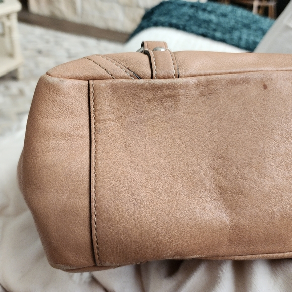 Coach Leather Handbag Brown/Beige - Picture 7 of 7